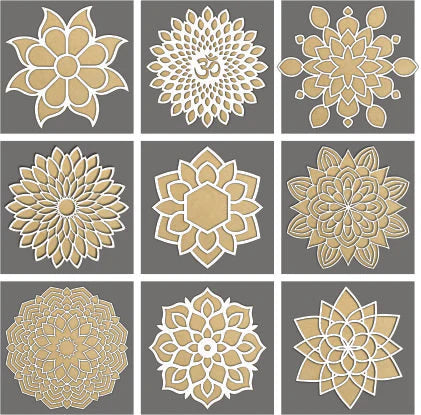 Viral Rangoli Design Bundle For Laser Machine - Ready to cut files