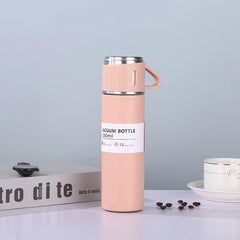 500ML Stainless Steel Vacuum Flask Gift Set Office Business Style Thermos Bottle Outdoor Hot Water Thermal Insulation Couple Cup