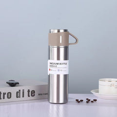 500ML Stainless Steel Vacuum Flask Gift Set Office Business Style Thermos Bottle Outdoor Hot Water Thermal Insulation Couple Cup