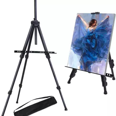 Artists' Portable Lightweight Metal Display Easel, Free Weatherproof Carry Bag.
