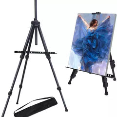 Artists' Portable Lightweight Metal Display Easel, Free Weatherproof Carry Bag.